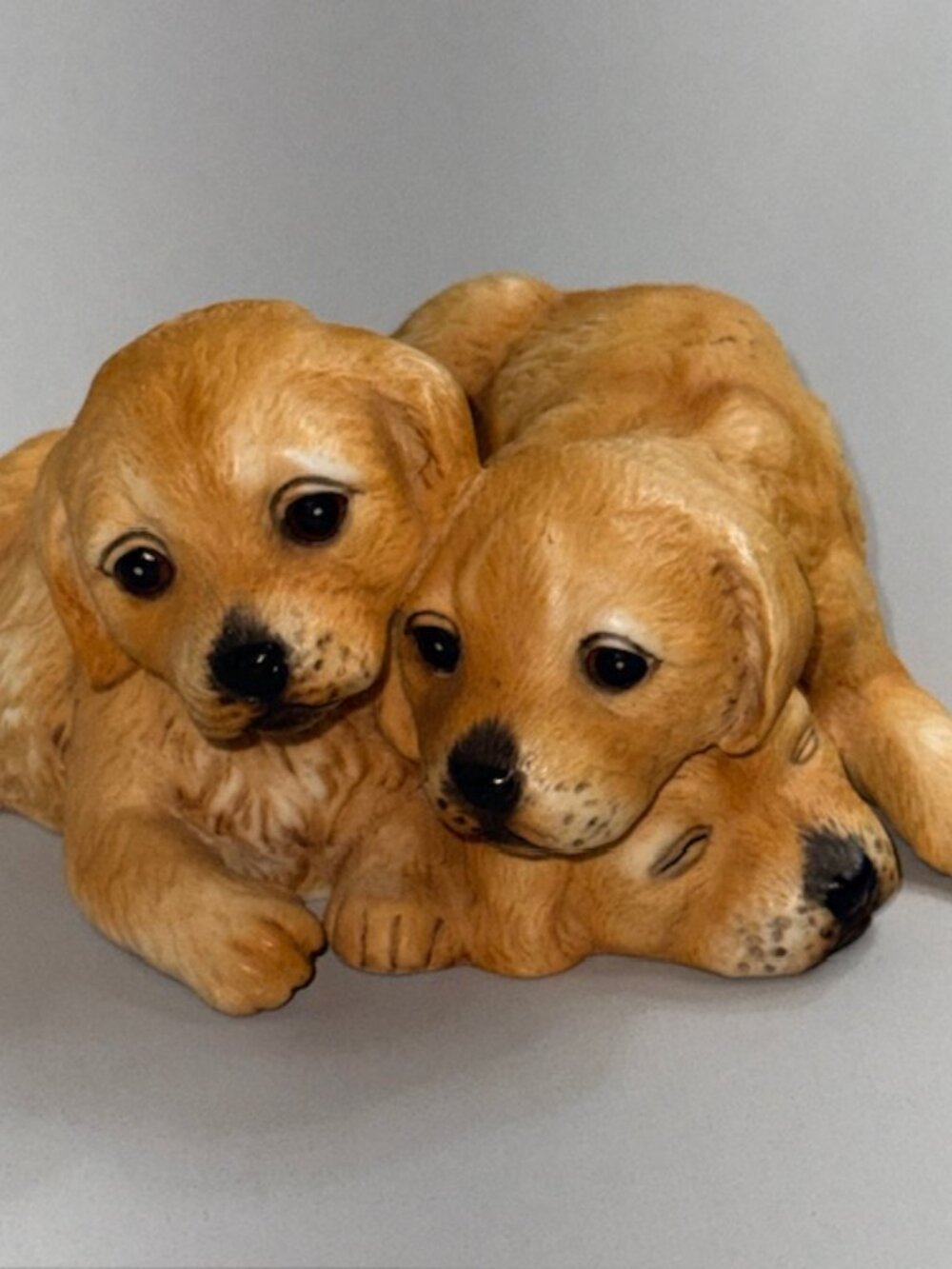 Vintage Golden Retriever Figurine Homco Masterpiece Puppy Puppies Dog 1987 RARE